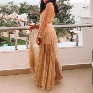 white fox boutique lucky star glitter gown